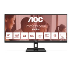 AOC U34E2M pantalla para PC 86,4 cm (34") 3440 x 1440 Pixeles Wide Quad HD Negro