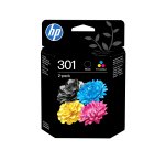 HP 301 pack de 2 cartouches d'encre noir/trois couleurs authentiques