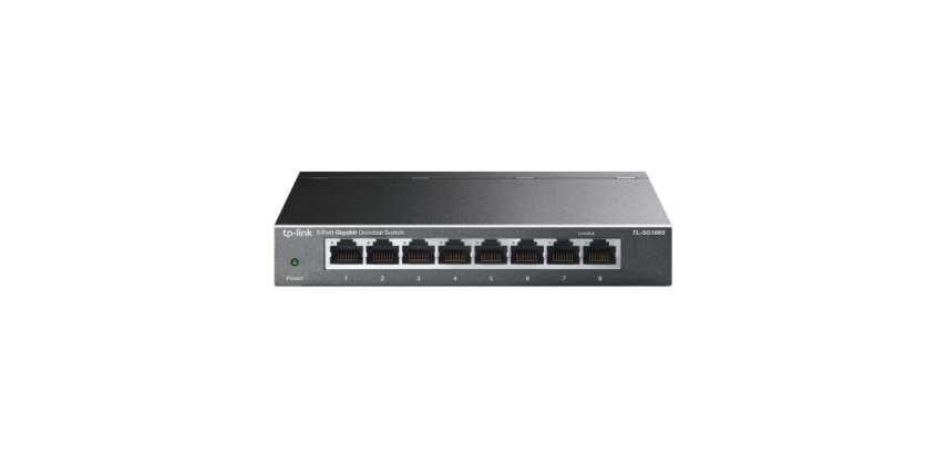 TP-Link TL-SG108S(UN) switch No administrado Gigabit Ethernet (10/100/1000) Escritorio Negro