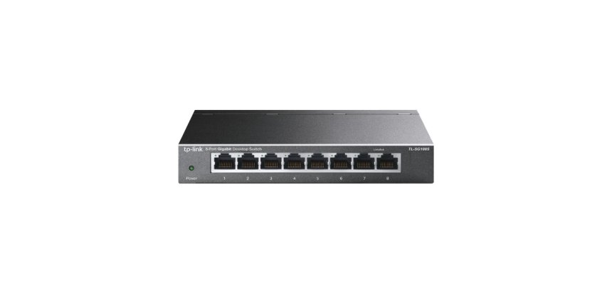 TP-Link TL-SG108S(UN) switch No administrado Gigabit Ethernet (10/100/1000) Escritorio Negro