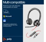 HP Poly Blackwire 8225 Stereo USB-C Headset +USB-C/A Adapter