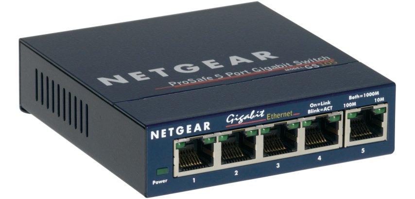 Unmanaged Gigabit Ethernet (10/100/1000) Netzwerk-Switch NETGEAR GS105 blau