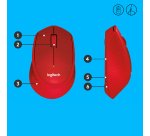 Logitech M330 SILENT PLUS - Maus - 2.4 GHz - Rot