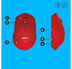 Logitech M330 SILENT PLUS - souris - 2.4 GHz - rouge