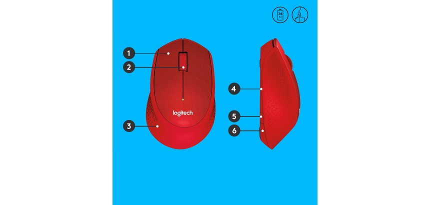 Logitech M330 SILENT PLUS - muis - 2.4 GHz - rood