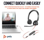 HP Poly Blackwire 3325 Stereo Microsoft Teams Certified USB-C Headset +3.5mm Plug +USB-C/A Adapter
