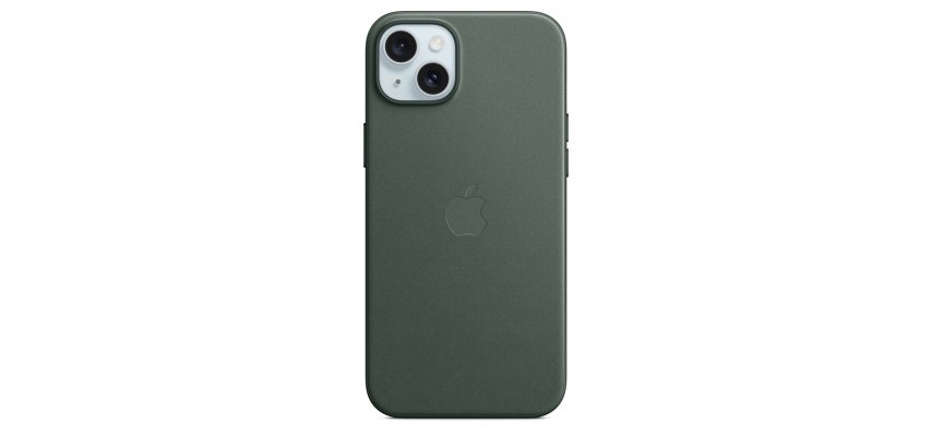Apple Custodia MagSafe in tessuto Finewoven per iPhone 15 Plus - Sempreverde