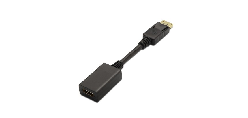 AISENS A125-0134 adaptador de cable de vídeo 0,15 m DisplayPort HDMI Negro