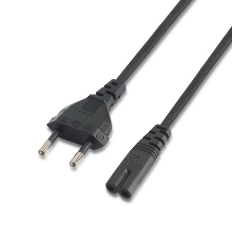 AISENS A132-0173 cable de transmisión Negro 1,5 m CEE7/7 C7 acoplador