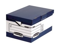 Conteneur maxi bankers box heavy duty carton coloris blanc bleu montage automatique