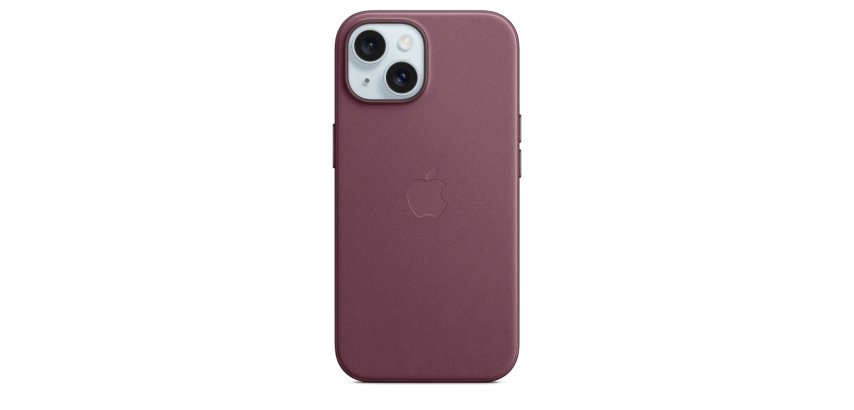 Apple Custodia MagSafe in tessuto Finewoven per iPhone 15 - Gelso