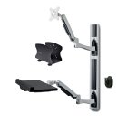 StarTech.com Estación de Trabajo Soporte de Pared para Monitor VESA de 27 Pulgadas (10kg) con Bracket para CPU / Ordenador y Bandeja para Teclado y Ratón - con Brazo Articulado para Monitor