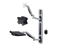 StarTech.com Poste de Travail Mural, Support VESA de Moniteur/Écran 32" Support pour Écran/Moniteur (10kg) - Support d'Écran Entièrement Articulé et Tablette Murale pour PC et pour Clavier