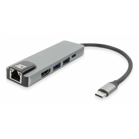ACT Station d'accueil USB-C 4K pour 1 moniteur HDMI, Ethernet, USB-A, PD pass-through