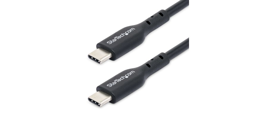 StarTech.com Câble de Charge USB-C de 3m, Charge et Synchronisation, 60W (3A) PD, Câble de Charge USB 2.0 pour Ordinateur Portable, Gaine TPE - Cordon de Charge USB C Noir