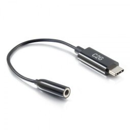 C2G USB C to Aux (3.5mm) Adapter - USB C Audio Adapter - USB-C to headphone jack adapter
