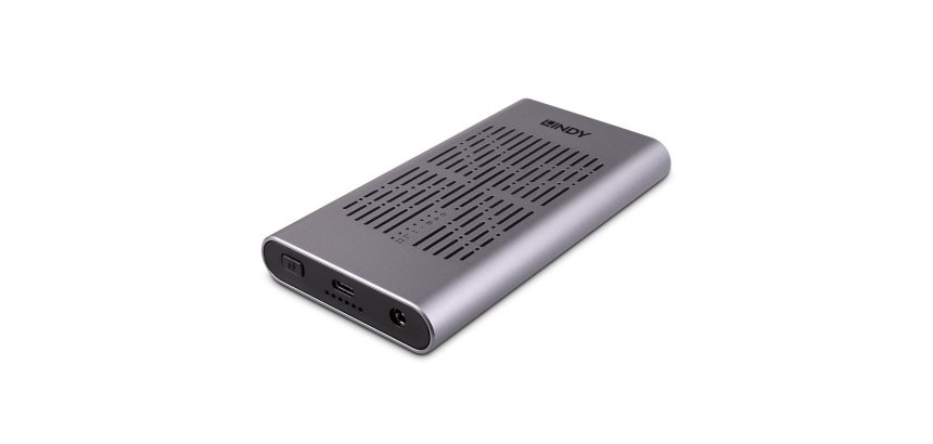 Lindy 43382 caja para disco duro externo Caja externa para unidad de estado sólido (SSD) Plata M.2