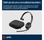 HP Poly Auriculares Poly Blackwire 5210 monaural USB-C + conector de 3,5 mm + adaptador USB-C/A