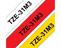 Brother TZe-31M3 - gelamineerde tape - 3 cassette(s) - Rol (1,2 cm x 8 m)