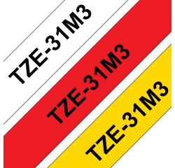Brother TZe-31M3 - gelamineerde tape - 3 cassette(s) - Rol (1,2 cm x 8 m)