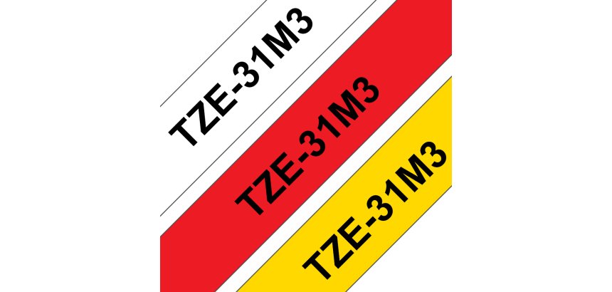 Brother TZe-31M3 - gelamineerde tape - 3 cassette(s) - Rol (1,2 cm x 8 m)
