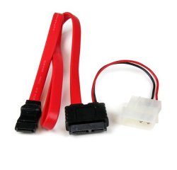 StarTech.com Adaptador Cable SATA Slimline Línea Delgada 13 Pines a Macho LP4 y SATA