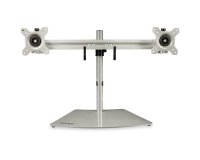 StarTech.com Soporte VESA para 2 Monitores - Soporte Ergonómico de Sobremesa para 2 monitores de 24" con Montaje VESA - con Base Independiente y Altura Ajustable- Soporte con Mástil - Plata