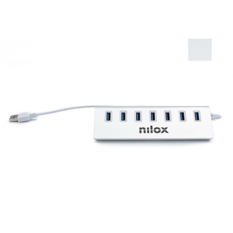Nilox NX7HUB30 interface hub USB 3.2 Gen 1 (3.1 Gen 1) Type-A 5000 Mbit/s Grey