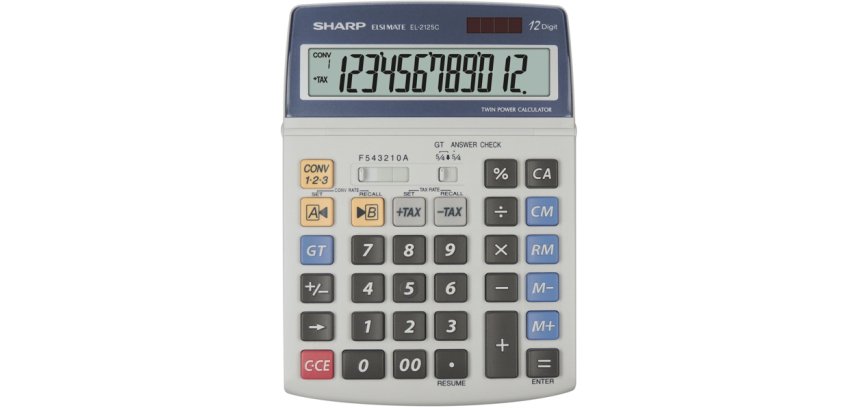 Sharp EL2125C calculator Desktop Financial Black, Blue, Grey