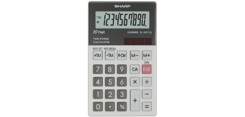 Sharp EL-W211G calculator Pocket Financial Grey