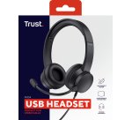 Trust Ayda Casque Avec fil Arceau Appels/Musique Noir