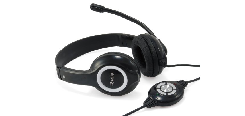 Equip 245301 Auriculares Alámbrico Diadema Llamadas/Música USB tipo A Negro