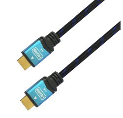 AISENS ?able, HDMI, 2.0, Premium alta velocidad / HEC, 4k@60 Hz, 18 Gbps, A/M-A/M, Negro/Azul, 2.0 m