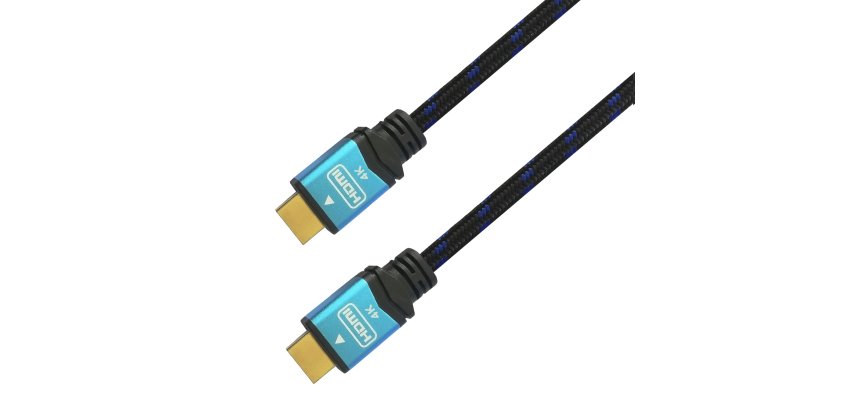 AISENS ?able, HDMI, 2.0, Premium alta velocidad / HEC, 4k@60 Hz, 18 Gbps, A/M-A/M, Negro/Azul, 2.0 m