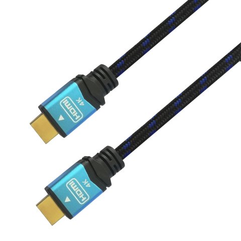AISENS ?able, HDMI, 2.0, Premium alta velocidad / HEC, 4k@60 Hz, 18 Gbps, A/M-A/M, Negro/Azul, 2.0 m