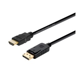 AISENS CABLE CONVERSOR DISPLAYPORT A HDMI, DP/M-HDMI/M, NEGRO, 2.0M