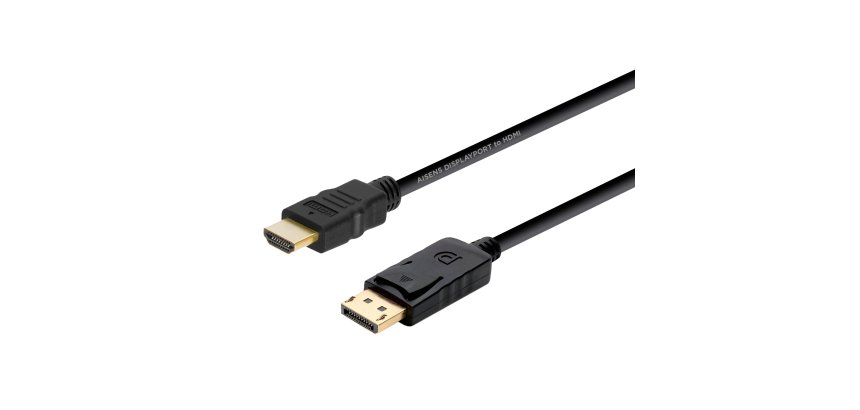 AISENS CABLE CONVERSOR DISPLAYPORT A HDMI, DP/M-HDMI/M, NEGRO, 2.0M