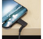 StarTech.com Câble USB-A vers Lightning Noir Robuste 2m Coudé à 90° - Câble de Charge/Synchronisation USB Type A vers Lightning en Fibre Aramide Robuste et Résistante - Certifié Apple MFi - iPhone