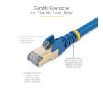 StarTech.com 1m CAT6a Ethernet Cable - 10 Gigabit Shielded Snagless RJ45 100W PoE Patch Cord - 10GbE STP Network Cable w/Strain Relief - Blue Individually Tested/Wiring is UL Certified/TIA