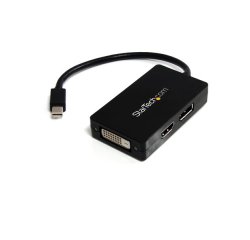 StarTech.com Adaptateur mDP 3 en 1 - Adaptateur Audio/Vidéo - Hub Convertisseur Multiport Mini DP vers Multi Écrans DisplayPort, DVI ou HDMI