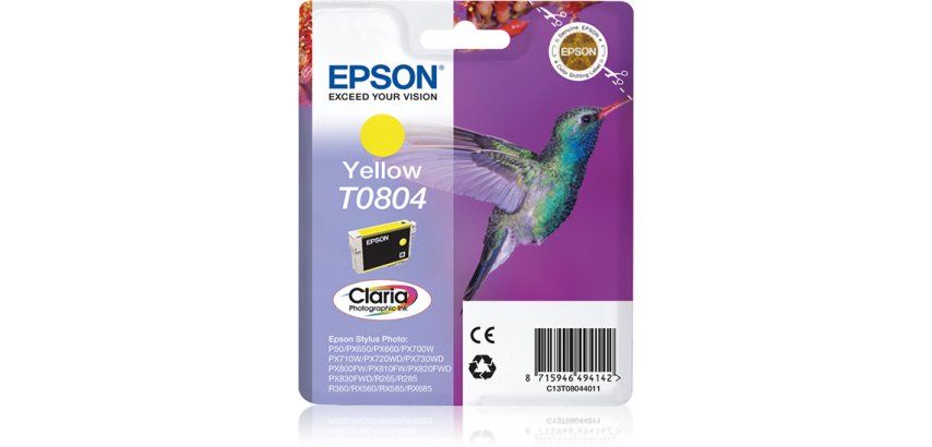 Epson Hummingbird Singlepack Yellow T0804 Claria Photographic Ink