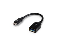 V7 Cable USB negro con conector USB 3.0 A hembra a USB-C macho 0.3m 1ft