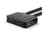 Lindy Switch KVM 2 ports HDMI 4K30, USB 2.0 & audio, câbles intégrés