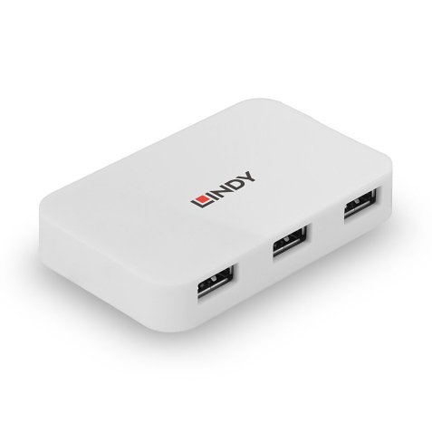 Lindy 43143 hub de interfaz USB 3.2 Gen 1 (3.1 Gen 1) Type-A 5000 Mbit/s Blanco