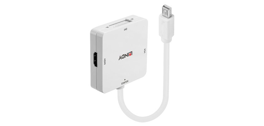 Lindy Adaptateur actif Mini DisplayPort 1.2 vers HDMI, VGA et DVI-D