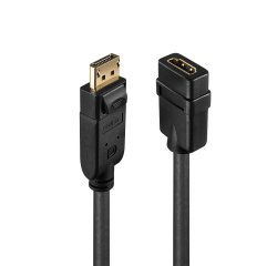 Lindy 41005 adaptador de cable de vídeo 0,15 m DisplayPort HDMI Negro