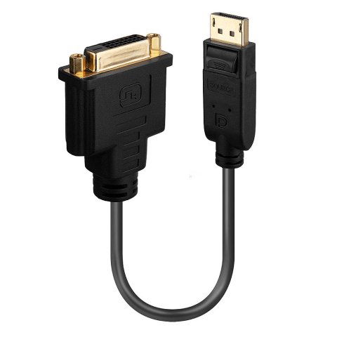 Cable conector 0,15 m, DisplayPort, DVI-D, Macho, Hembra, Oro Lindy 41004