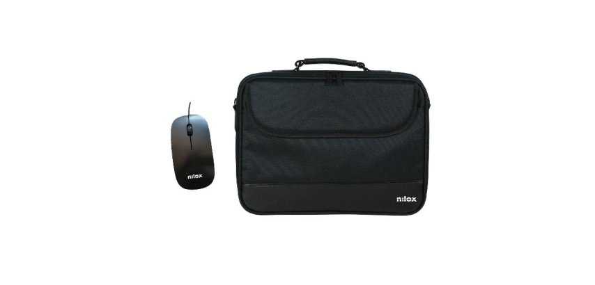 Pack Maletín para portátil 15,6" / 40,6 cm Nilox + Ratón USB
