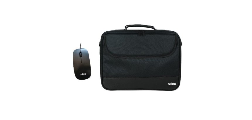 Pack Maletín para portátil 15,6" / 40,6 cm Nilox + Ratón USB