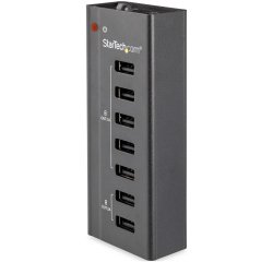 StarTech.com Estación de Carga USB de 7 Puertos Autónoma - 5x Puertos de 1A y 2x Puertos de 2A - Base de Carga USB